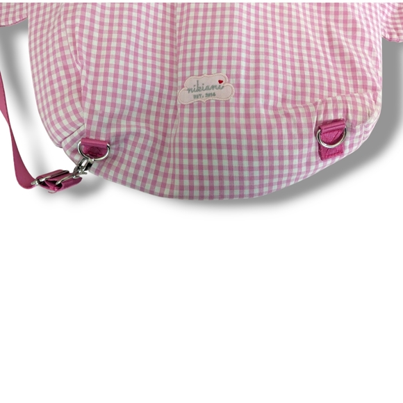 EUC NIKIANI Pink Elephant Shaped Bag with Gingham and Polka Dot Patterns - Picture 8 of 8